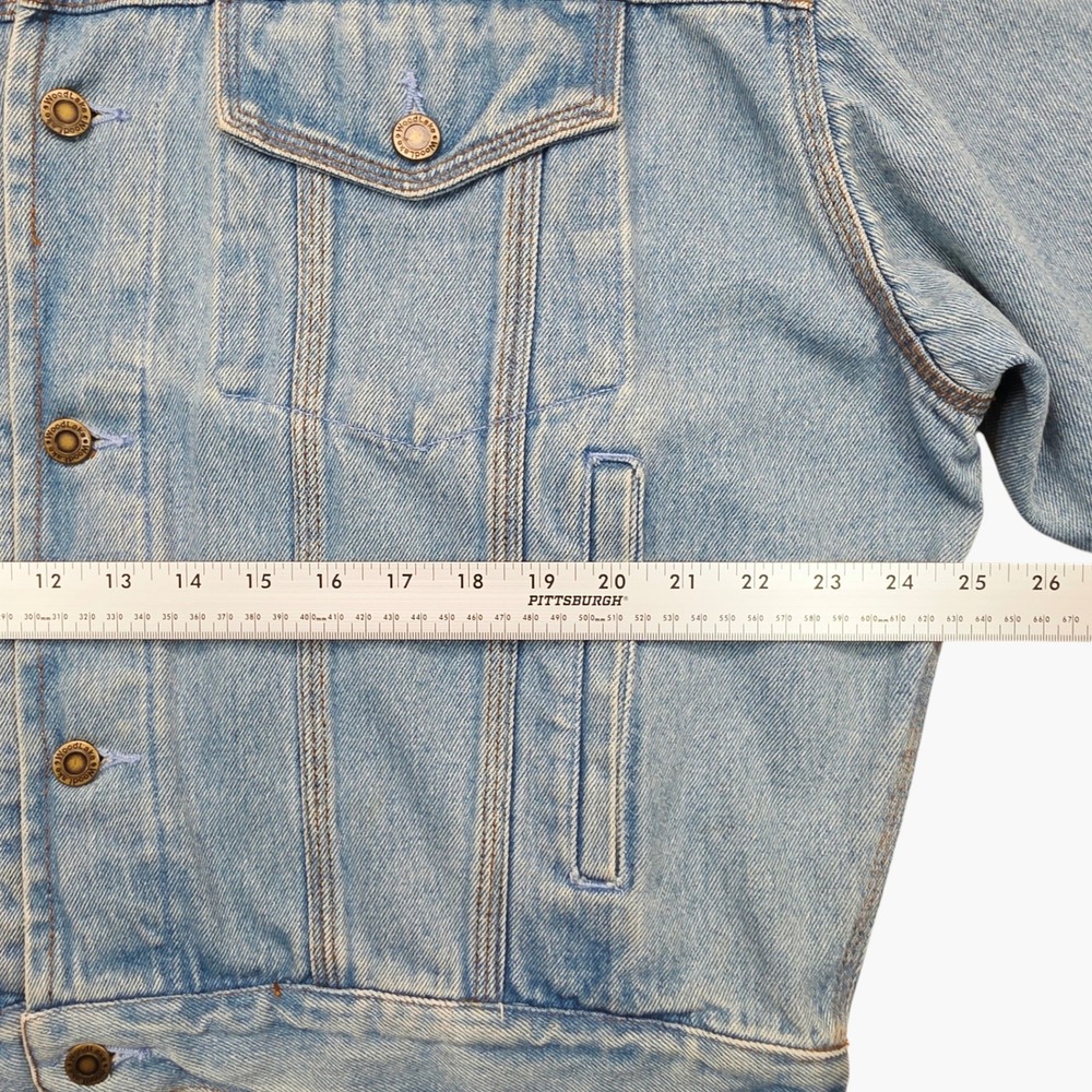 Vintage Woodlake Denim Jacket Rock N Roll Marathon Embroidered Blue Large - Picture 4 of 11